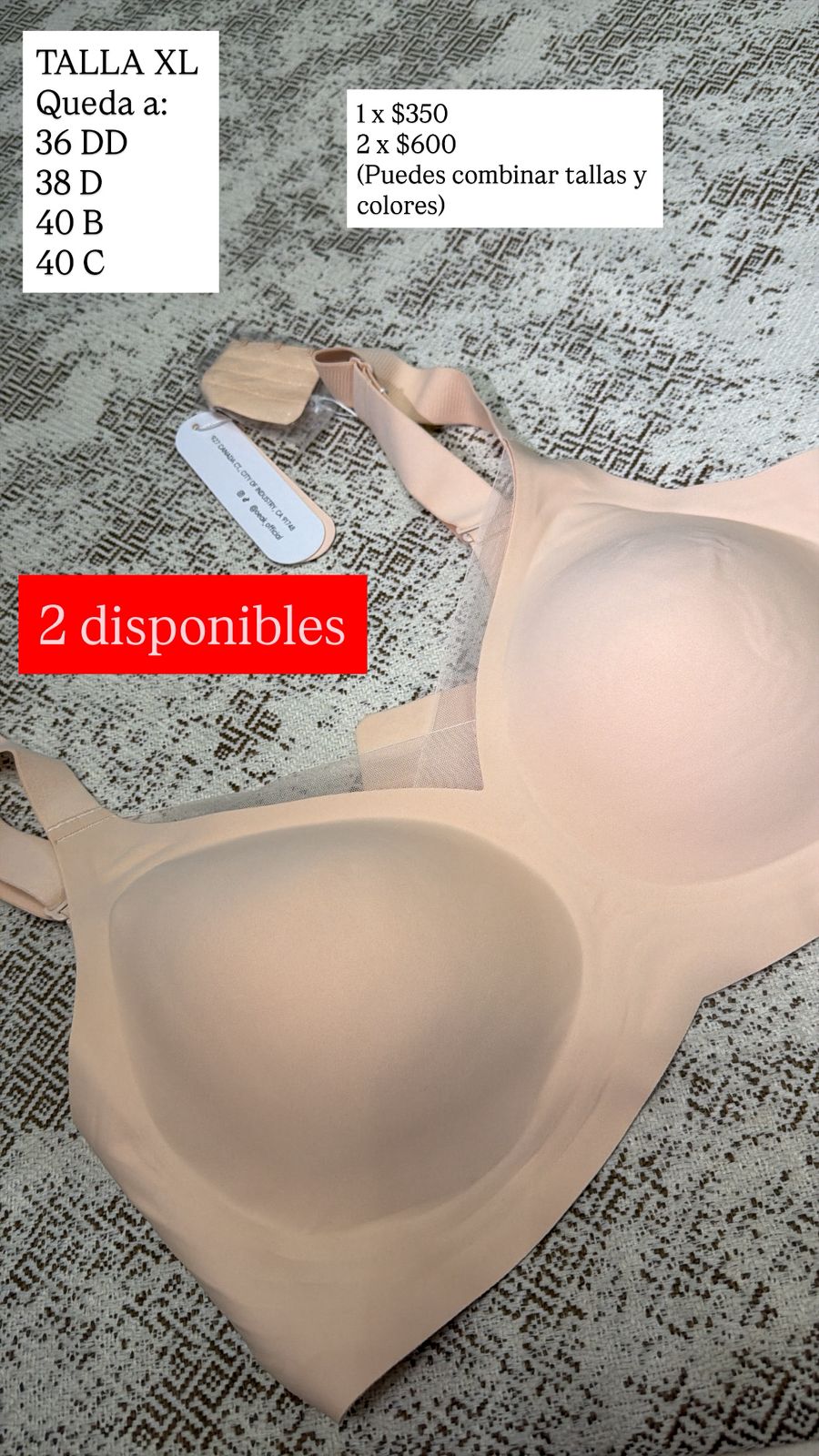 BRASSIER OEAK DURAZNO XL