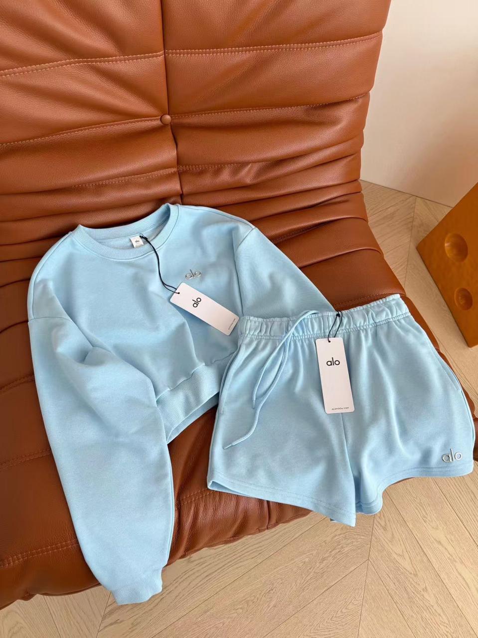 Conjunto Short y Sudadera azul alo