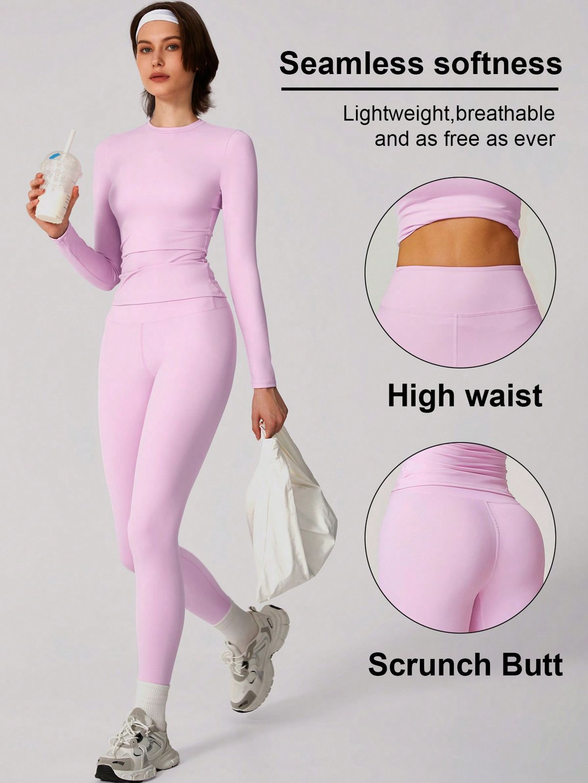 CONJUNTO DEPORTIVO ROSA MANGA LARGA