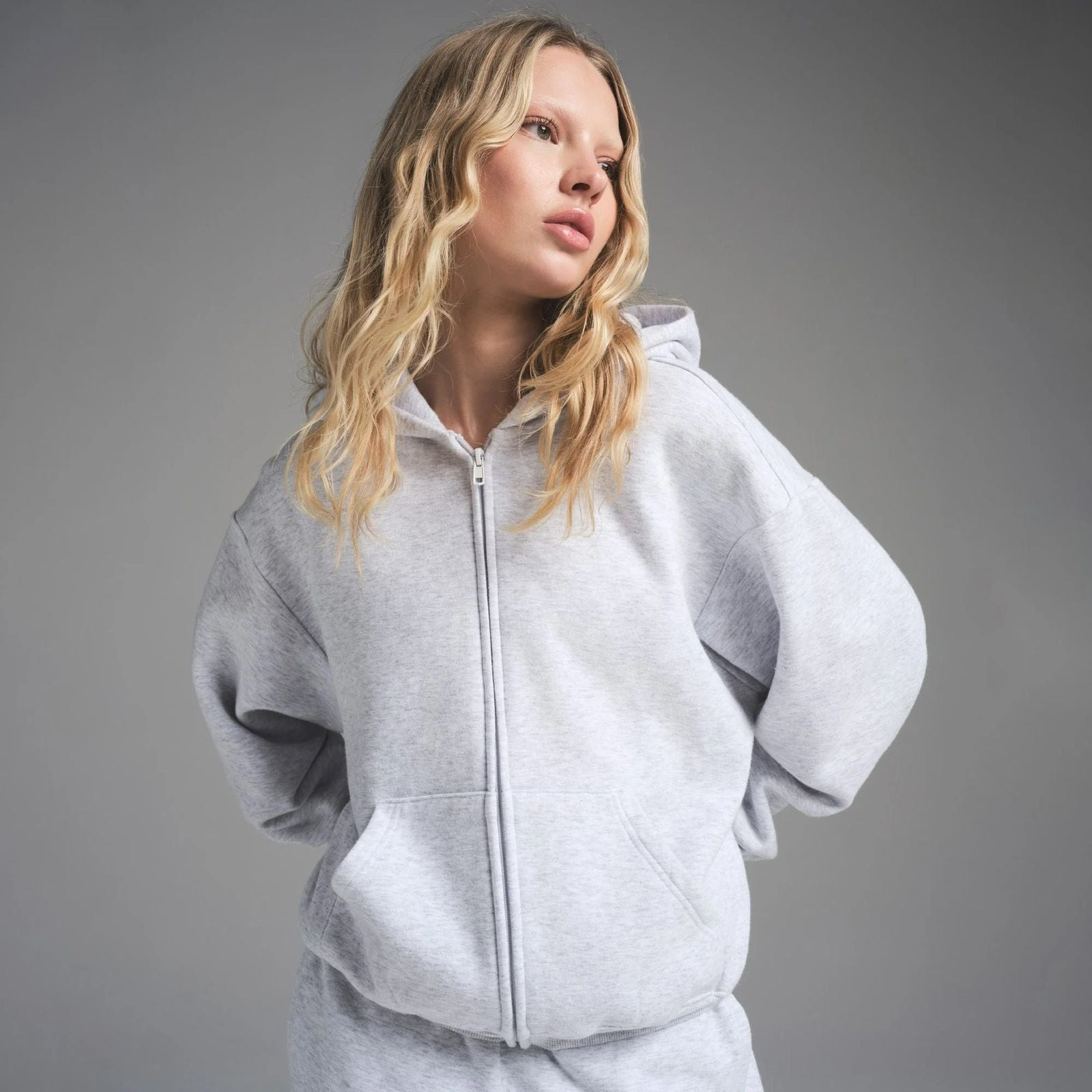 ZIP HOODIE SKIMS GRAY