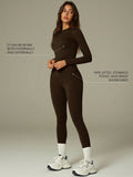 CONJUNTO DEPORTIVO MANGA LARGA CAFE