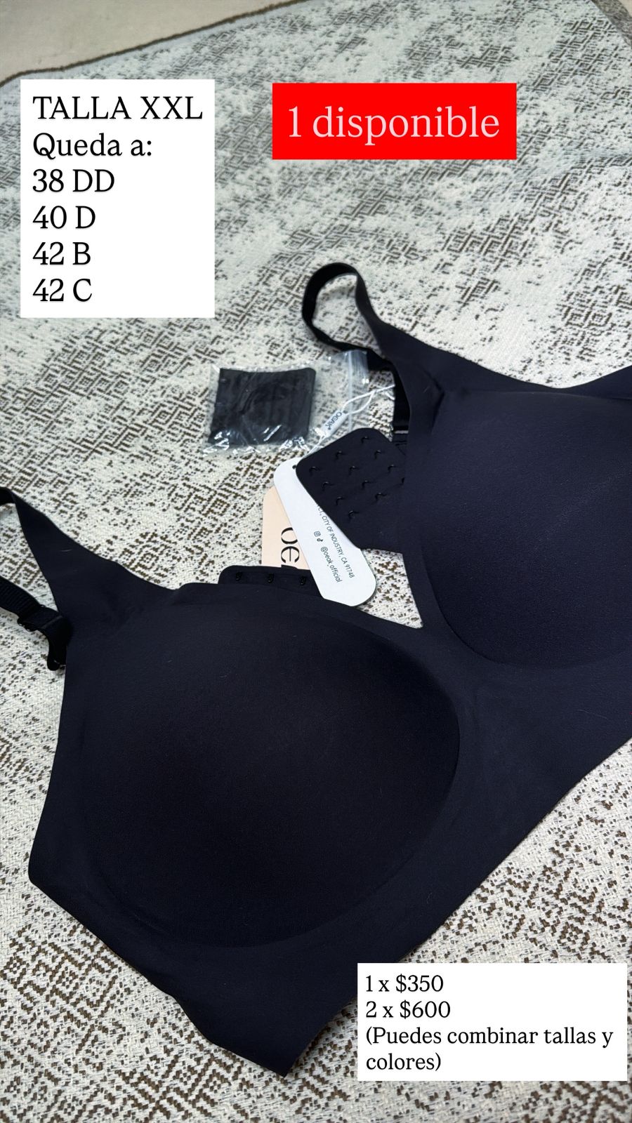 BRASSIER OEAK NEGRO XXL