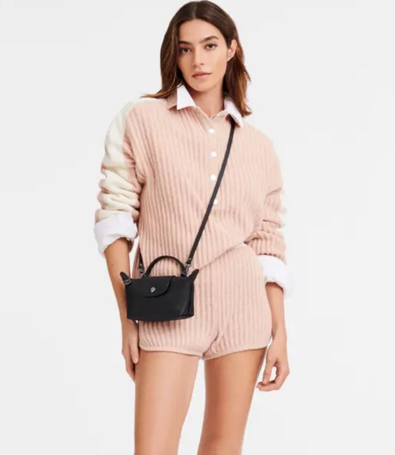 MINI LONGCHAMP NEGRA PIEL