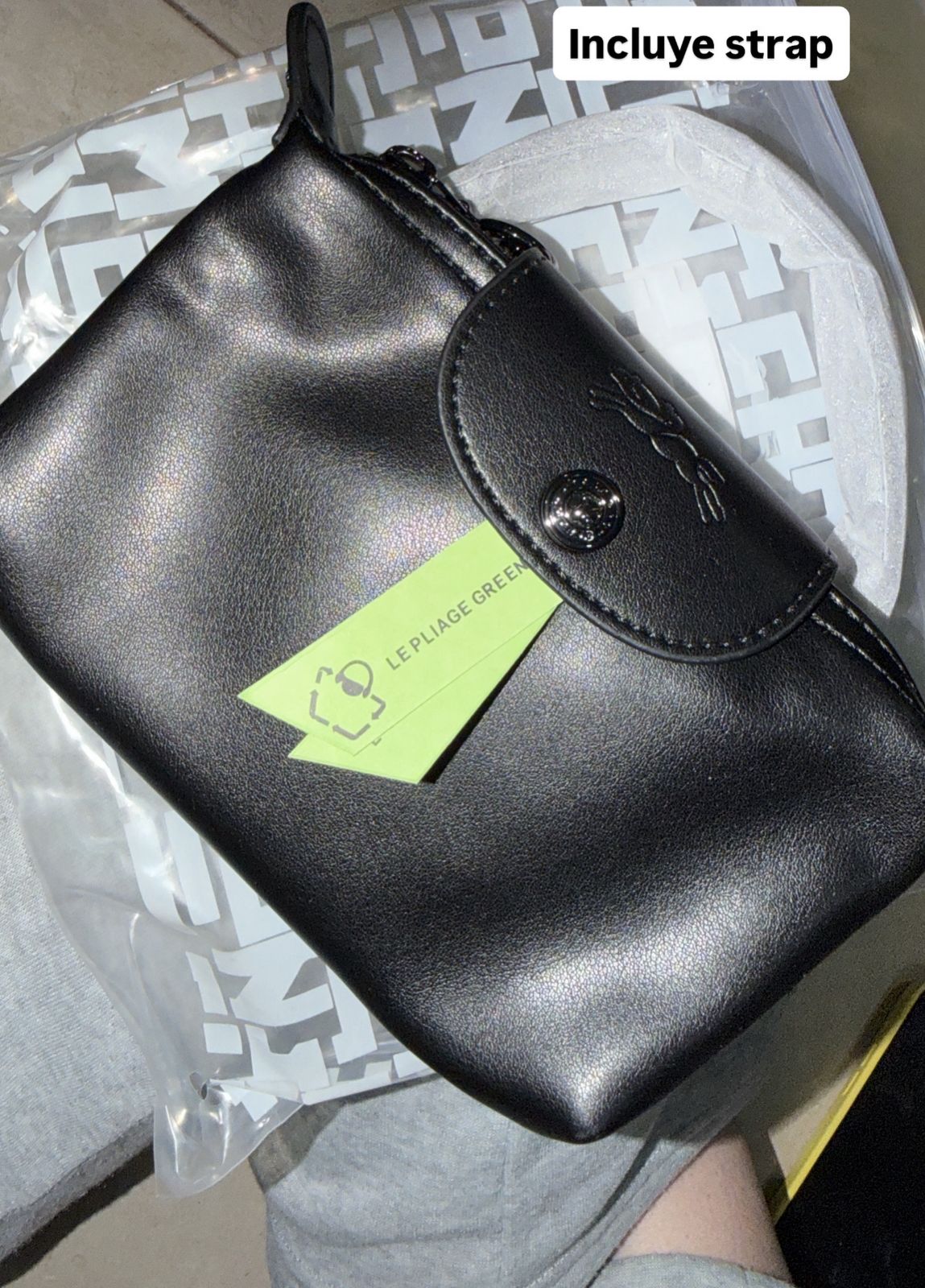 MINI LONGCHAMP NEGRA PIEL