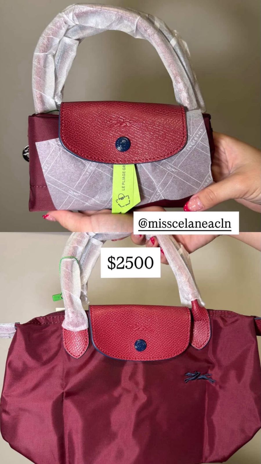 LONGCHAMP SMALL BURGUNDY