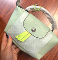 Mini Longchamp Verde Aqua Piel