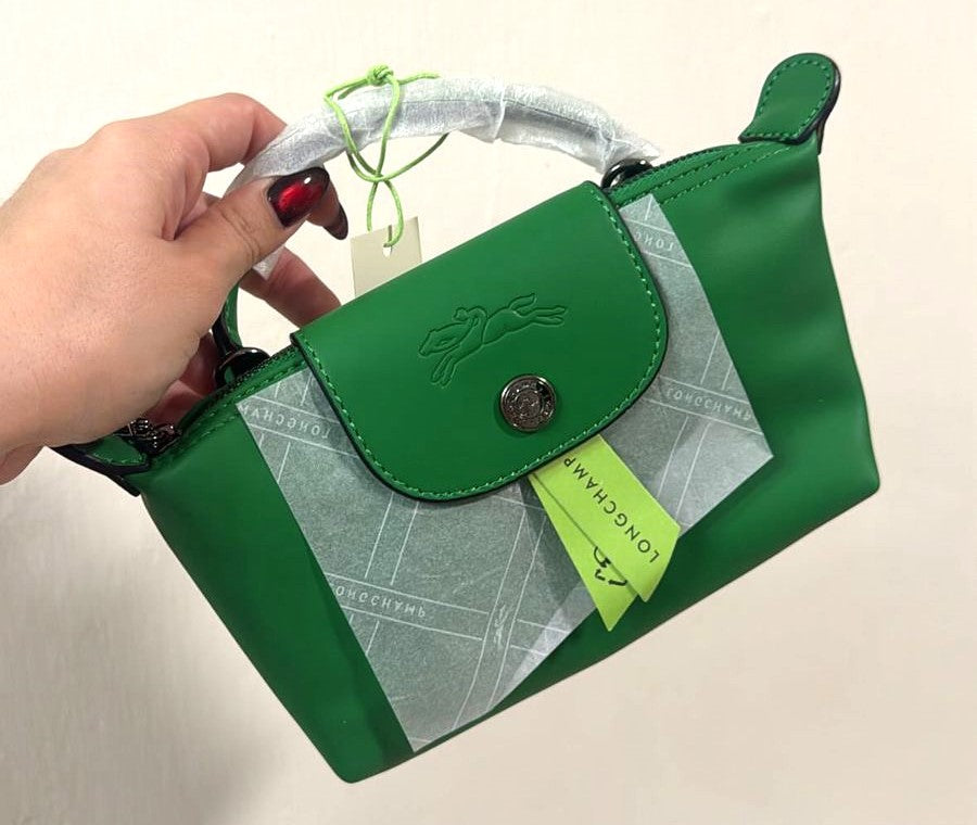 Mini Longchamp Verde Piel